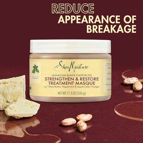 SheaMoisture Hair Mask - Strengthens & Hydrates Dry Hair, No Sulfates or Parabens - 11.5oz