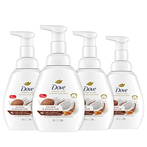 Dove Foaming Hand Soap - Nourishing Coconut & Almond Milk, Moisturizes & Cleans - 10.1oz x 4