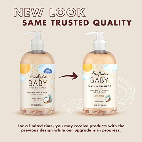 SheaMoisture Baby Shampoo & Body Wash - Nourishing Coconut Oil & Sweet Pea - 13oz