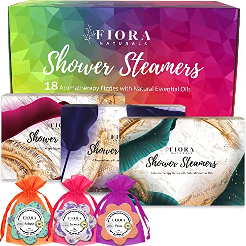 Luxury Shower Steamer Gift Set - Organic Essential Oils for Relaxation, 18 Individually Wrapped