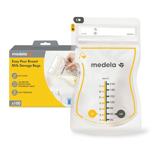 Medela Breastmilk Storage Bags - Leakproof, Nutrient Protection, BPA Free - 100 Count, 210ml