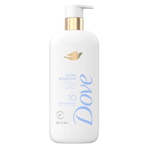 Dove Body Wash - Gentle Cleanse for Sensitive Skin, 10 Essential Ingredients - 18.5oz