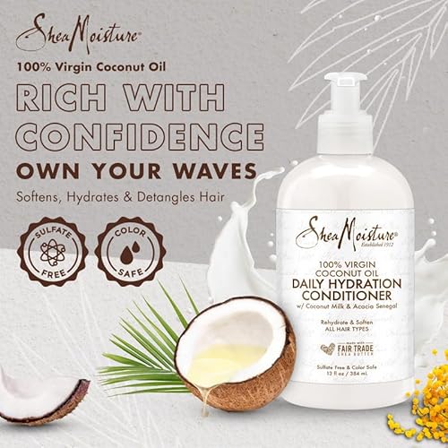 SheaMoisture Daily Hydrating Conditioner - Softens, Detangles, Fair Trade Shea Butter - 13oz