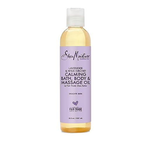 SheaMoisture Body Oil - Lavender Calming Moisturizer for Sensitive Skin, Fair Trade - 8oz