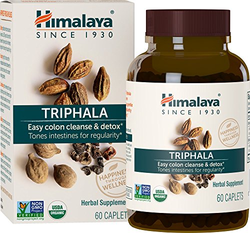 Himalaya Organic Triphala Herbal Supplement - Supports Digestion & Detox, USDA Organic - 60 Caplets