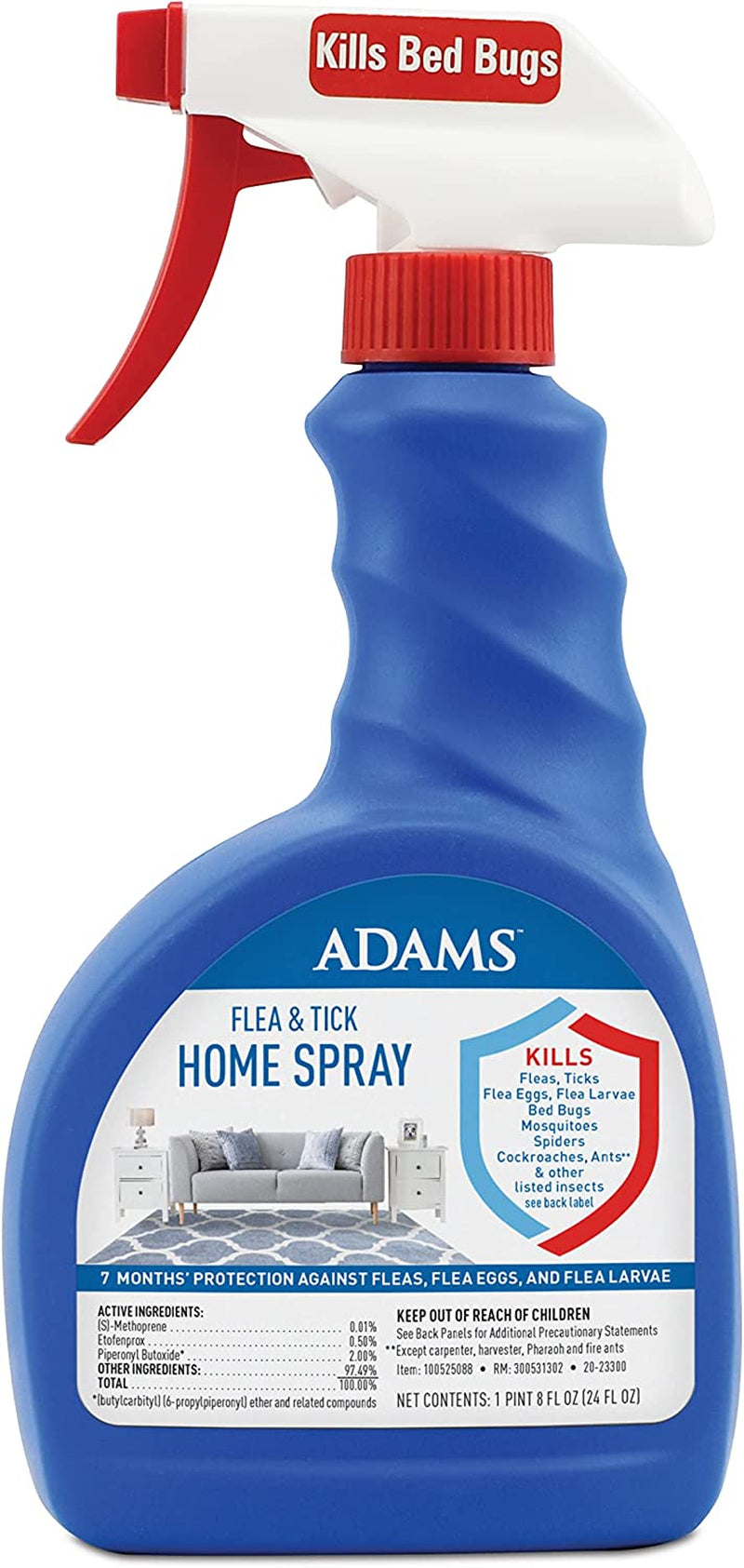 Flea & Tick Spray, Kills Fleas, Flea Eggs, Larvae, Bed Bugs, Ticks, Ants, Cockroaches, Spiders, Mosquitoes and Many Other Listed Nuisance Pests in the Home, 24 Fl Oz