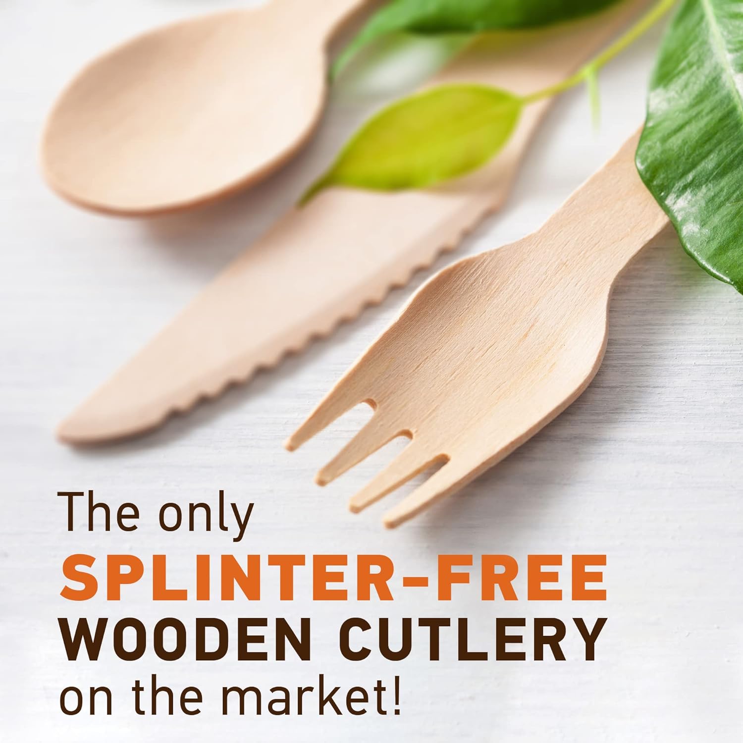 Wooden Forks Disposable - 100 Splinter-Free 6.5" Compostable Forks – Biodegradable and Eco Friendly Disposable Forks Utensils for Outdoors and Parties