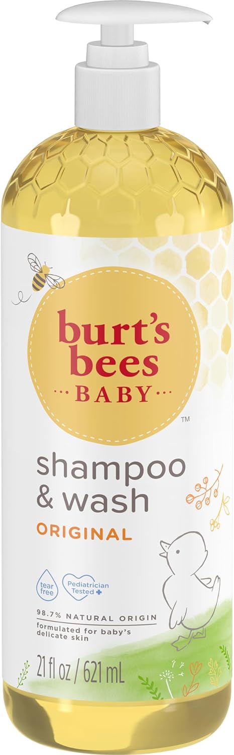 Burt's Bees Baby Shampoo & Wash - Tear-Free, Pediatrician Tested, 98.7% Natural - 21 Fl Oz