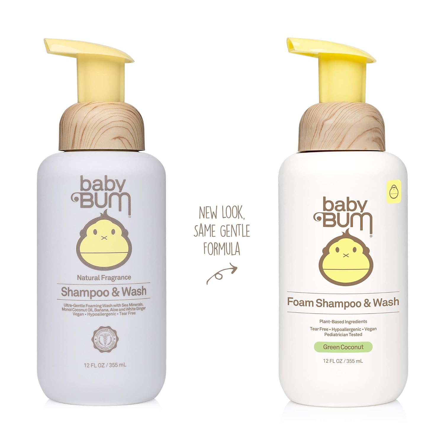 Baby Bum Shampoo & Body Wash - Tear-Free, Nourishing Coconut Oil, Vegan - 12 FL OZ