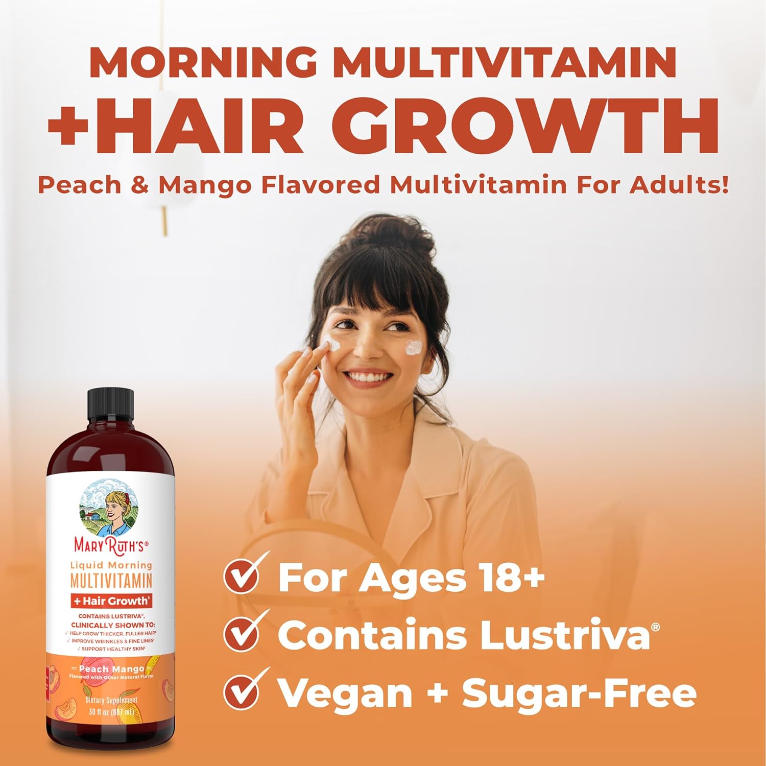 MaryRuth's Liquid Multivitamin - Supports Hair Growth & Skin Health, Vegan, 30 Fl Oz