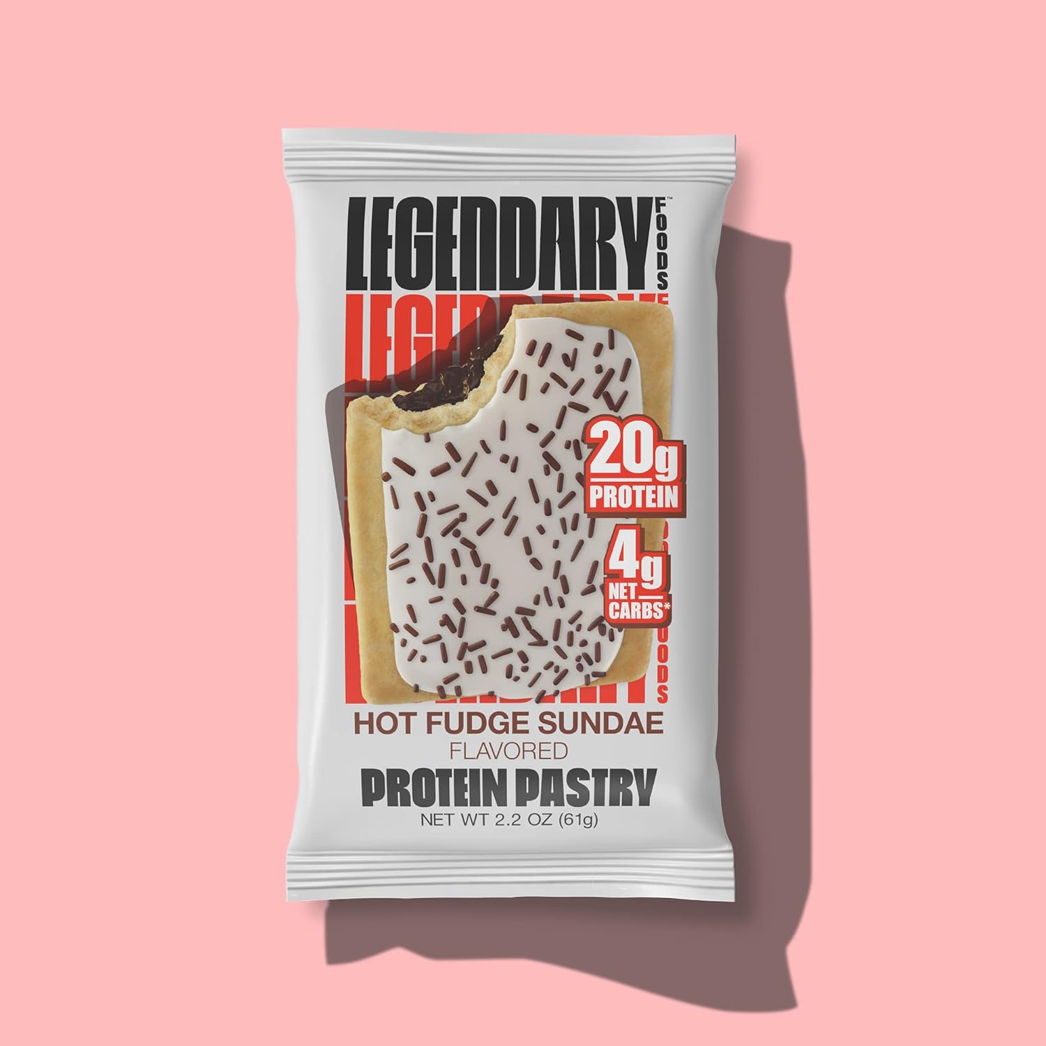 Legendary Foods Protein Pastry - 20g Protein, Low Sugar, Gluten Free - Hot Fudge, 8-Pack