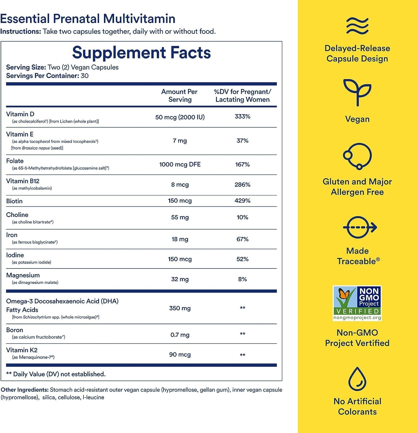 Ritual Essential Prenatal Multivitamin - Folate, DHA & Iron for Pregnancy Support - 30 Days