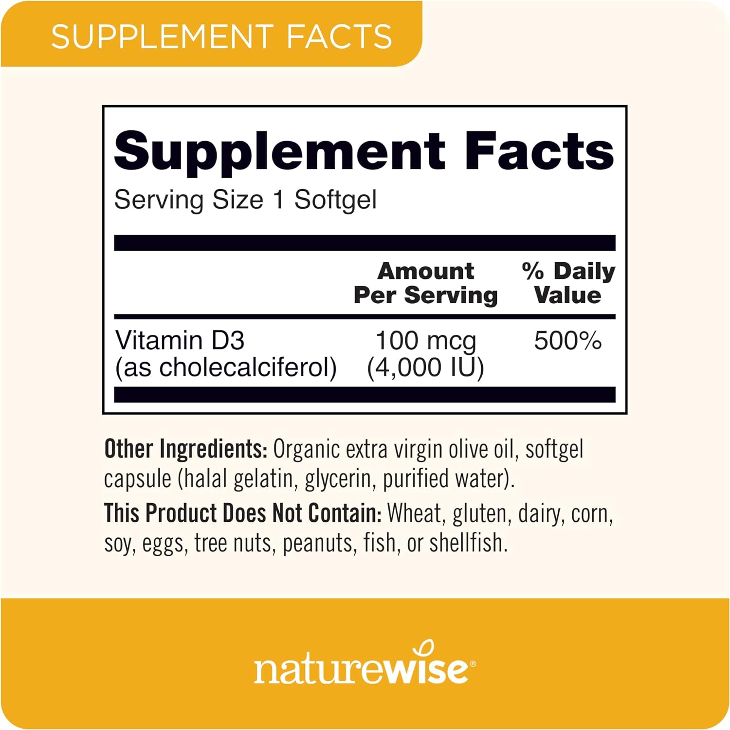 NatureWise Vitamin D3 4000iu - Supports Muscle Function & Immune Health, Non-GMO - 90 Mini Softgels