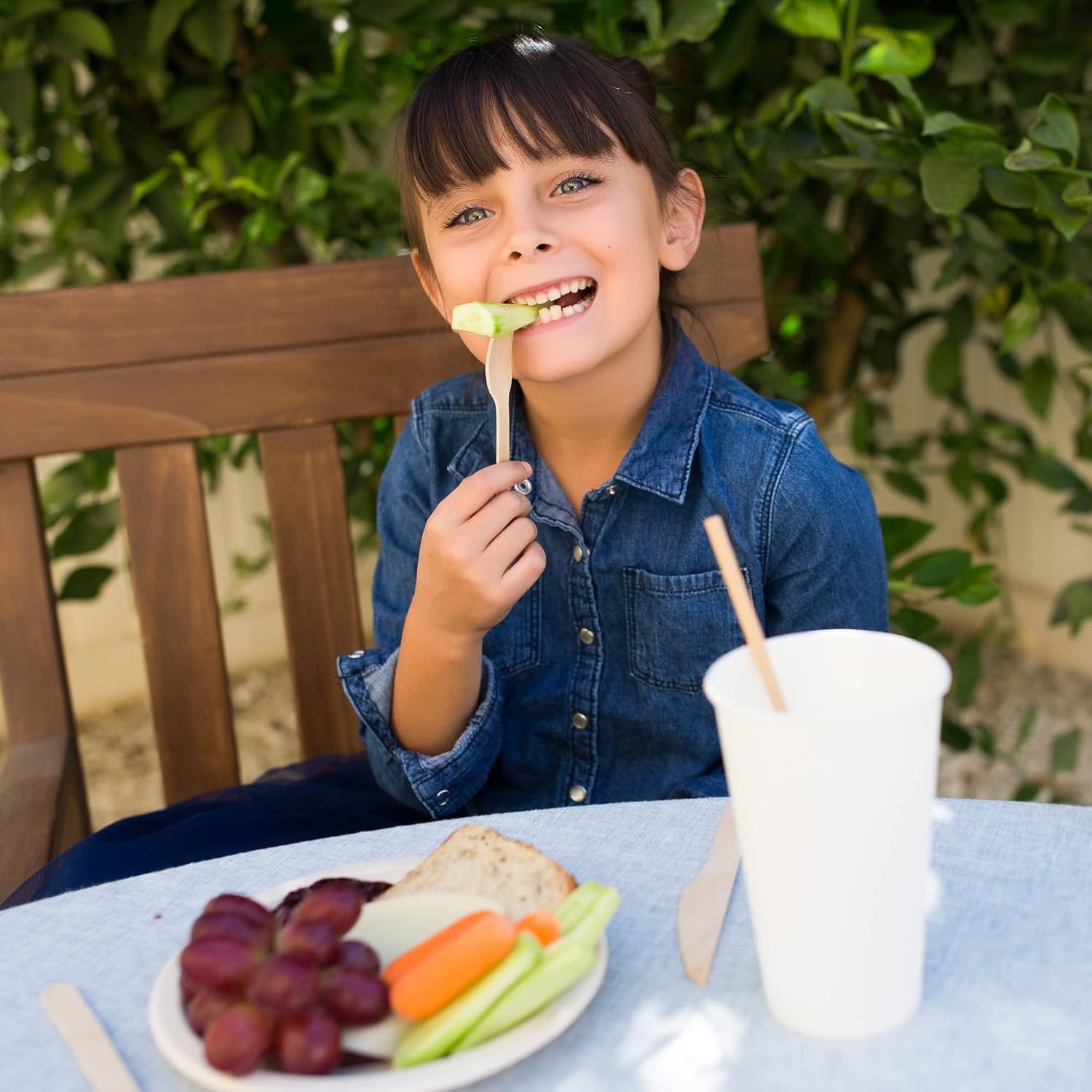 Wooden Forks Disposable - 100 Splinter-Free 6.5" Compostable Forks – Biodegradable and Eco Friendly Disposable Forks Utensils for Outdoors and Parties