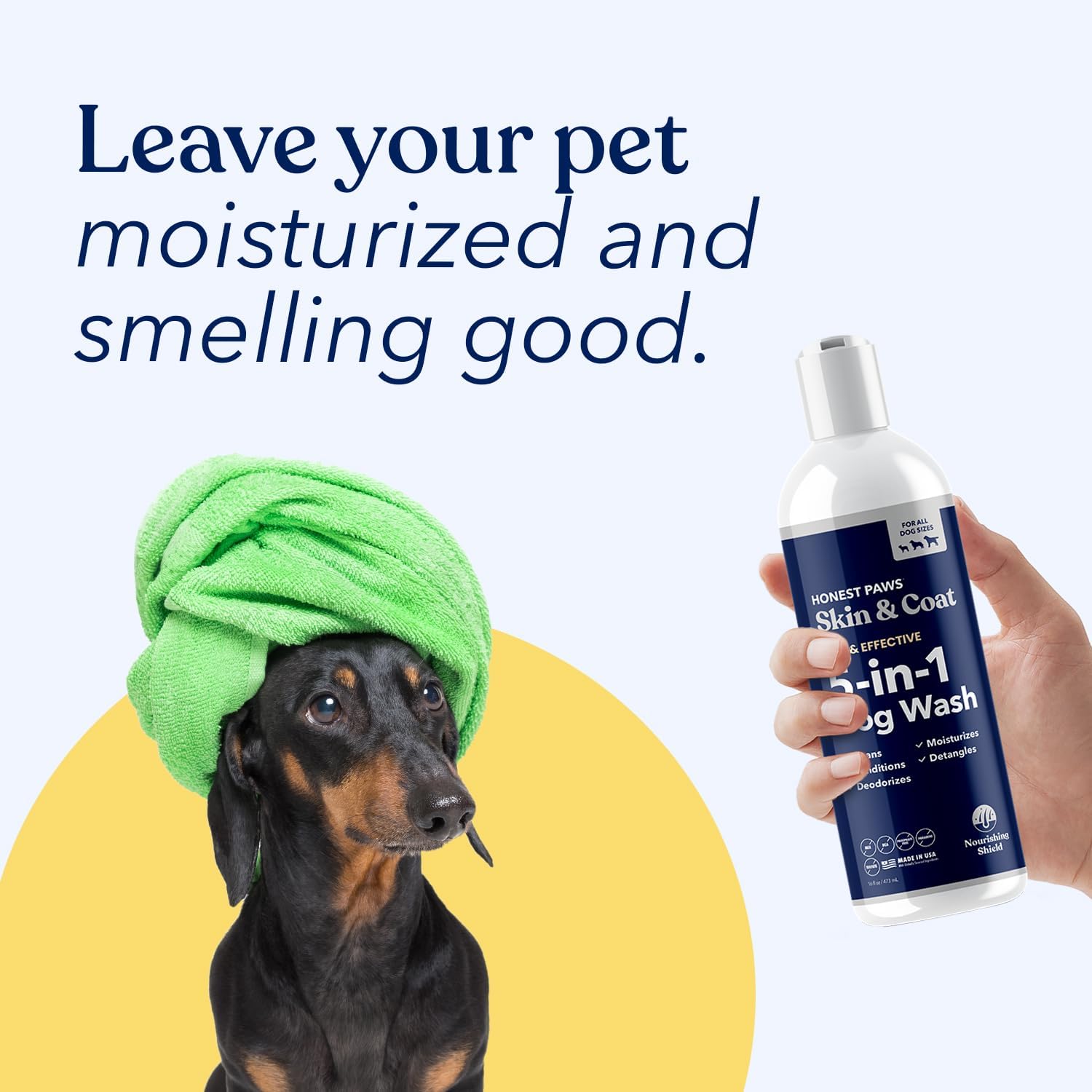 Honest Paws Dog Shampoo - Moisturizing Relief for Allergies, Natural Ingredients - 16 Fl Oz