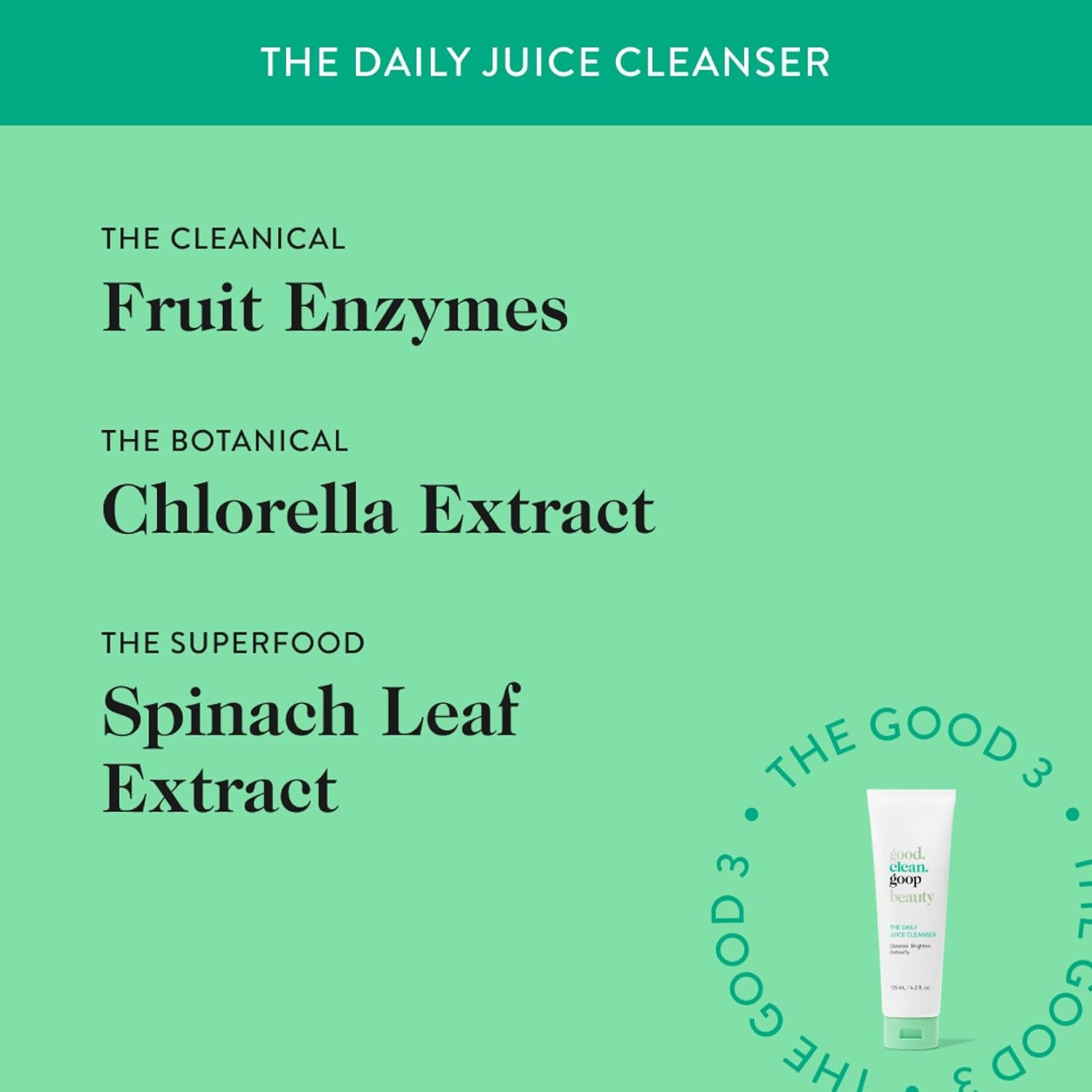 Beauty the Daily Juice Cleanser | Foaming Facial Cleanser to Hydrate & Cleanse Skin | Fruit Enzyme, Chlorella Extract & Spinach Leaf Extract | Face Wash to Detoxify Skin | 4.2 Fl Oz