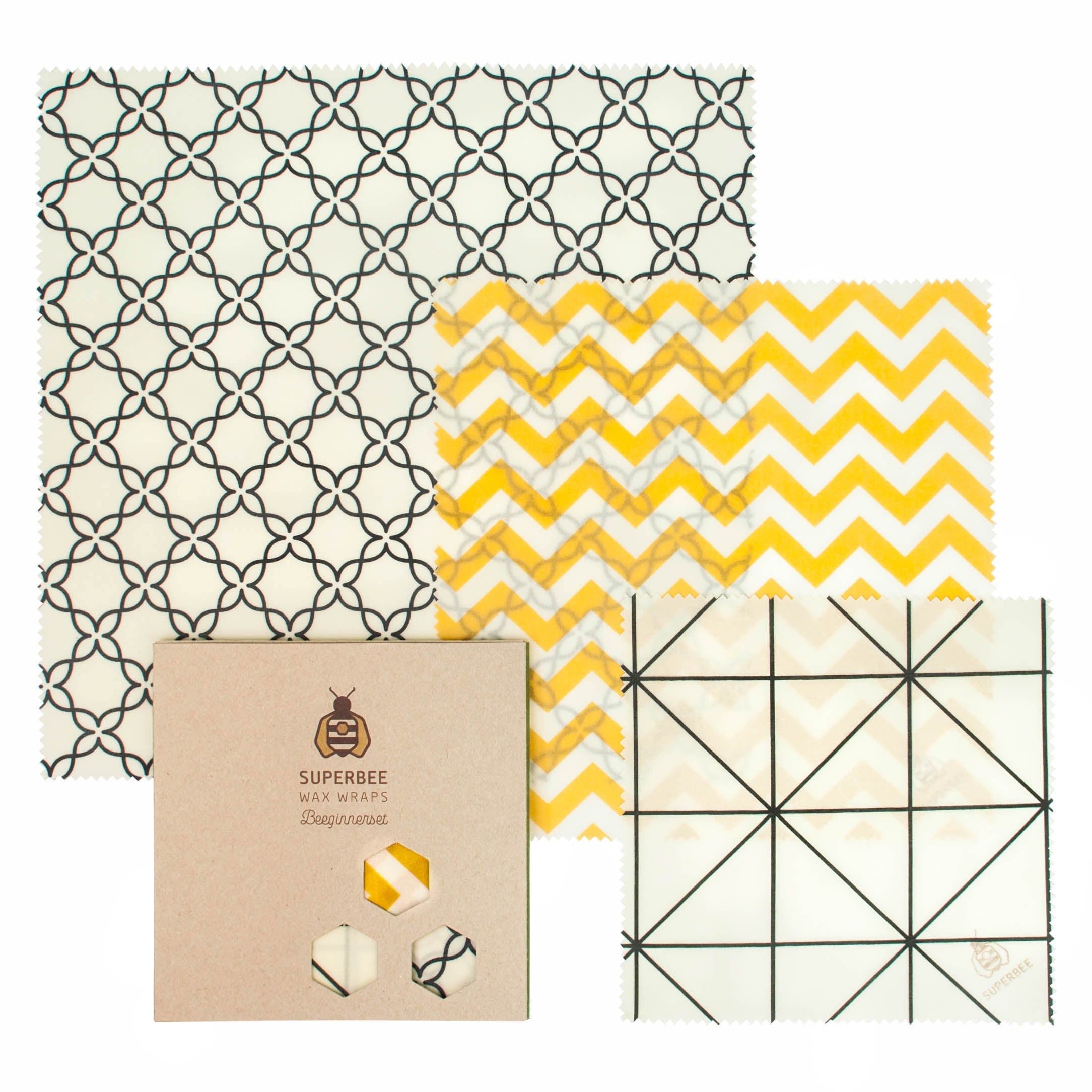 Beeswax Wraps “Beeginner” Set of 3 Sizes - Classic