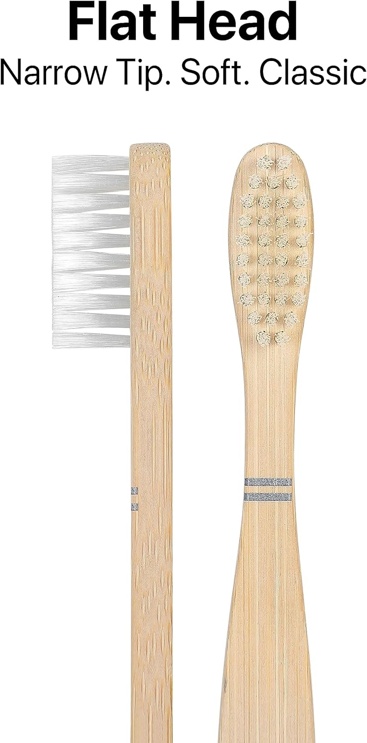 Sea Turtle Kids Toothbrush - Plant-Based Bristles, Bamboo, Safe Food-Grade Ink - 4 Pack