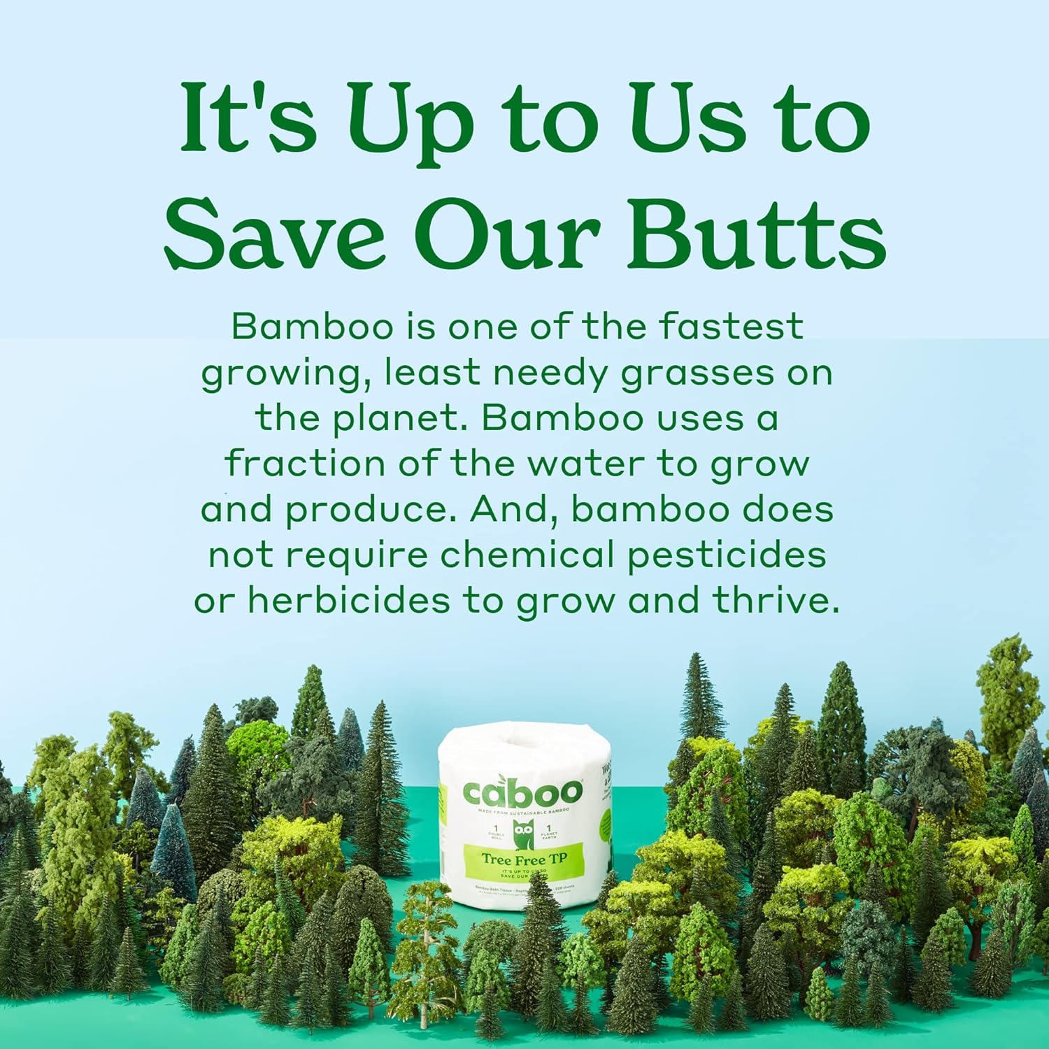 Caboo Tree Free Toilet Paper - Soft, Septic Safe, Non-Toxic, Hypoallergenic - 24 Double Rolls