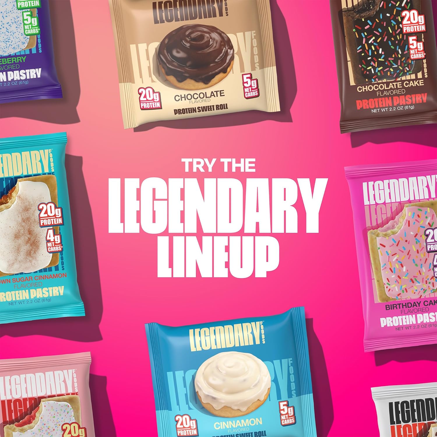 Legendary Foods Protein Pastry - 20g Protein, Low Sugar, Gluten Free - Hot Fudge, 8-Pack