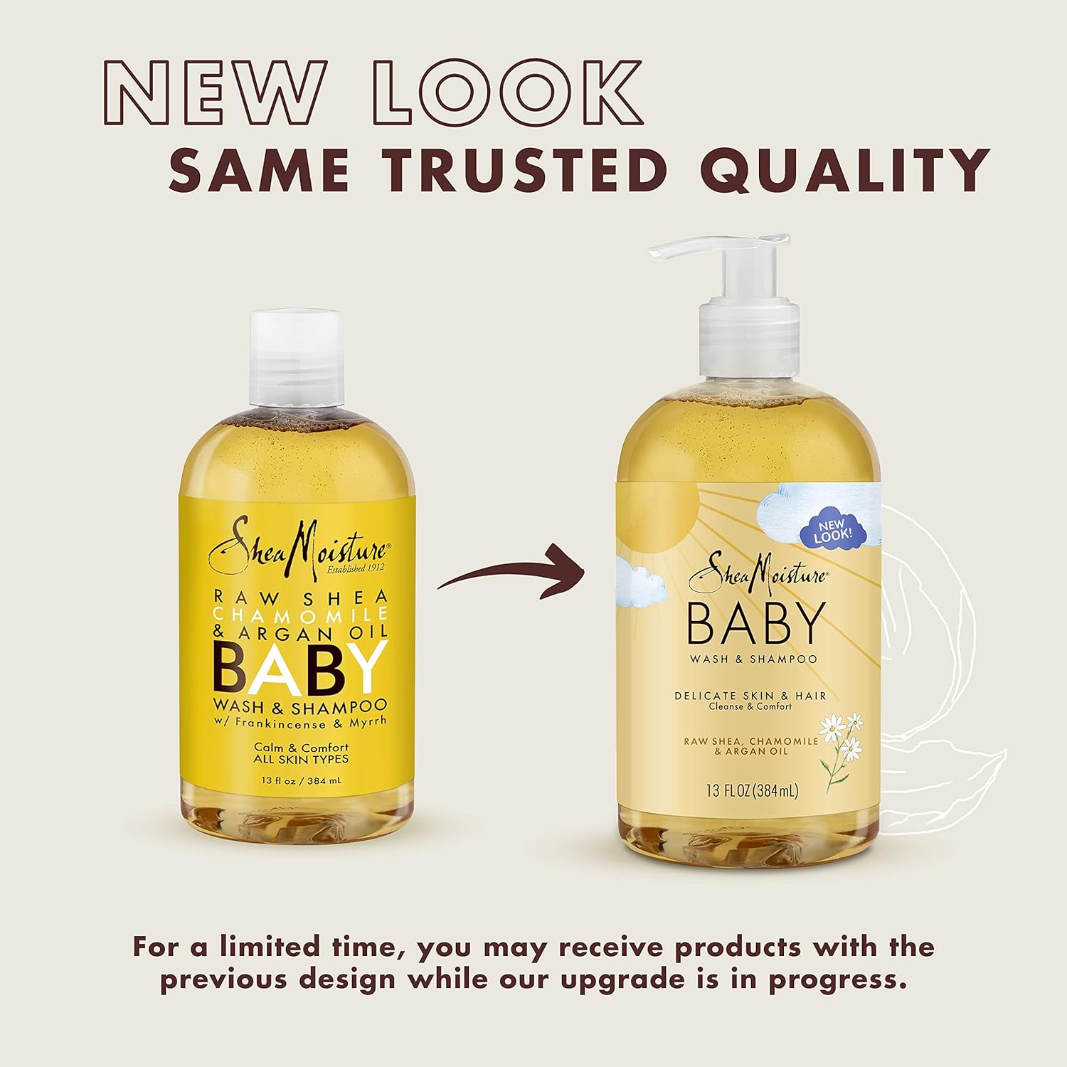 SheaMoisture Baby Shampoo & Body Wash - Gentle Cleanser with Chamomile, Argan Oil - 13oz