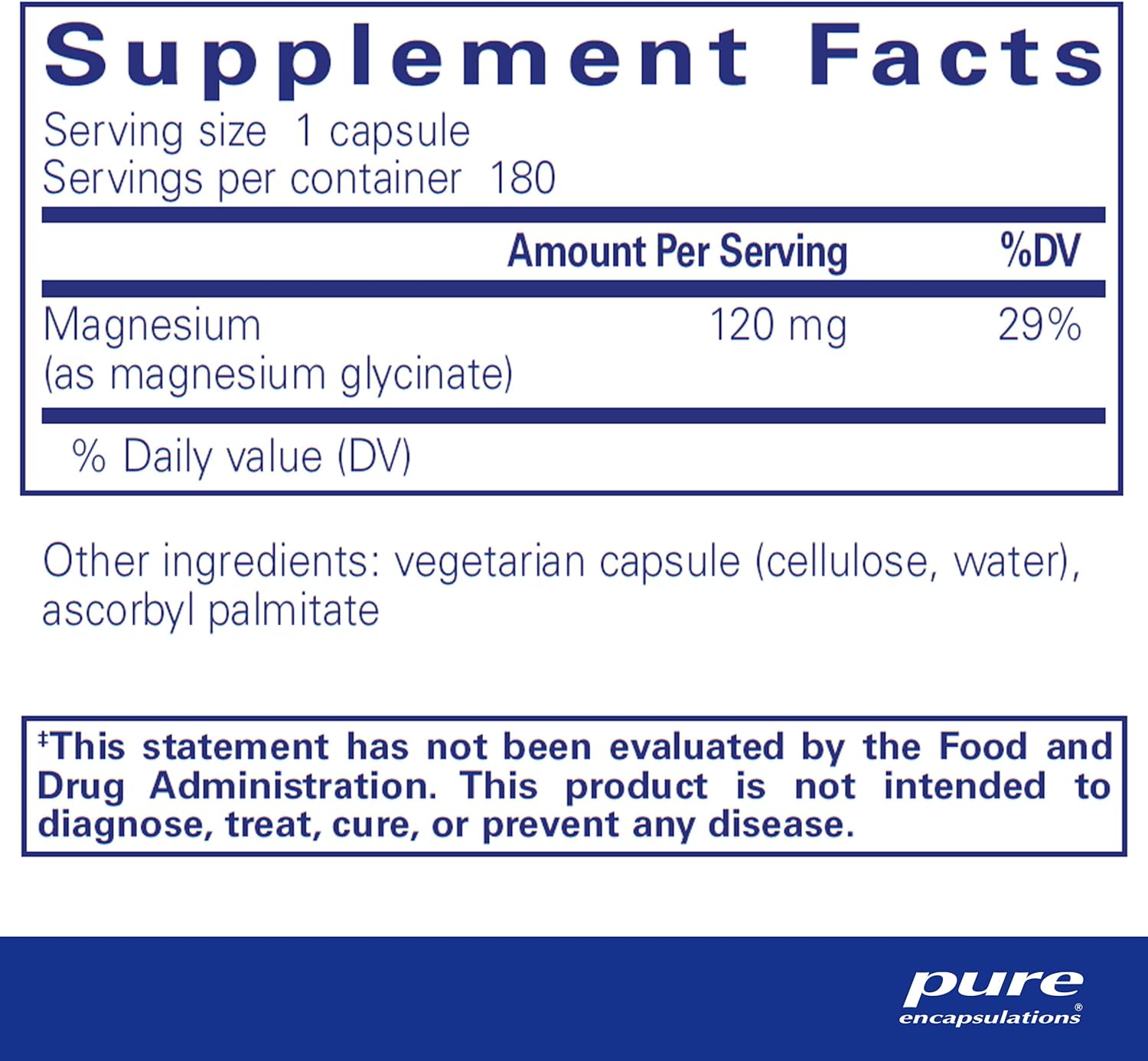 Pure Encapsulations Magnesium Glycinate - Supports Stress Relief, Sleep & Heart Health - 180 Caps