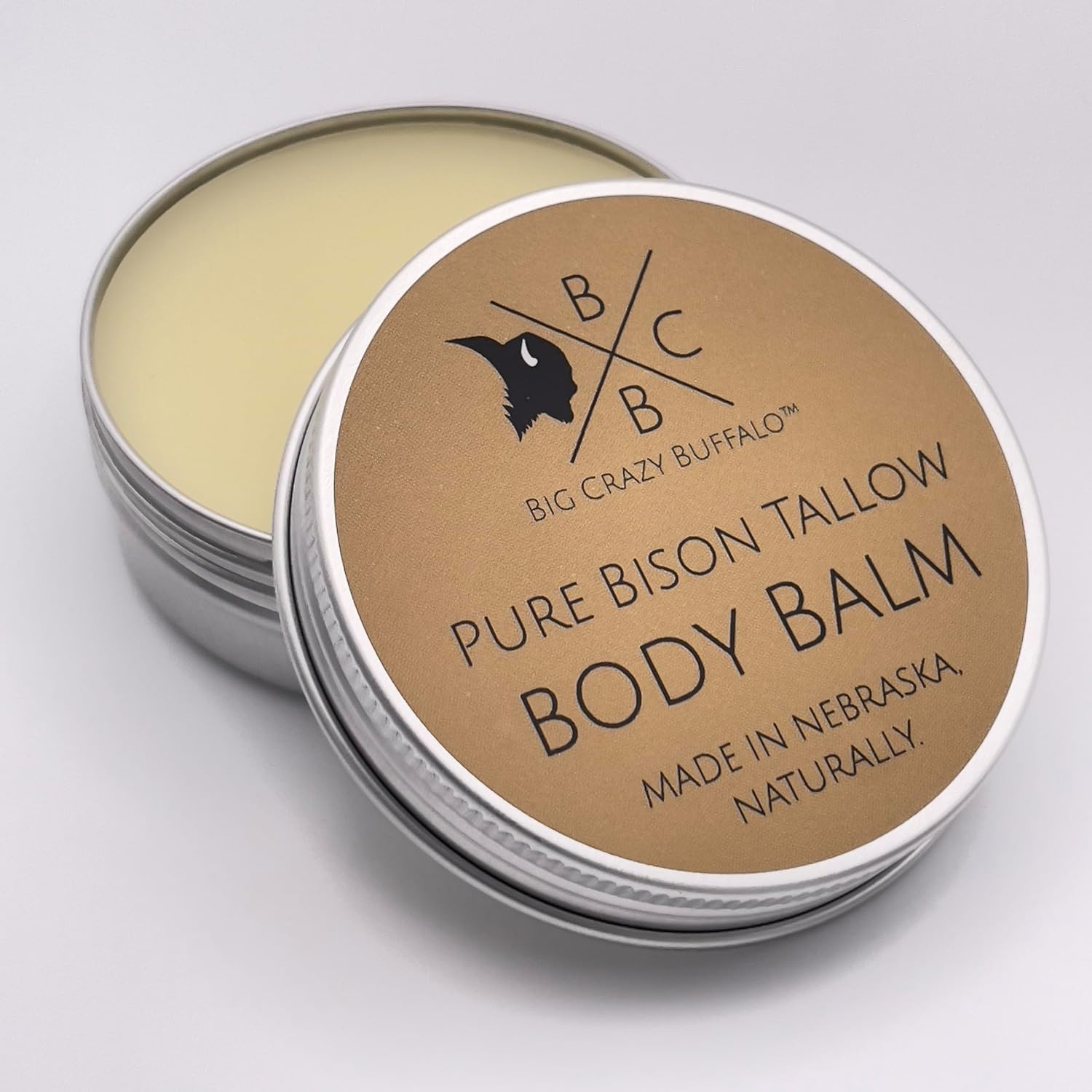 Big Crazy Buffalo Body Balm - Hydrating Bison Tallow, Lavender Mint, Non-Comedogenic - 1 Pack