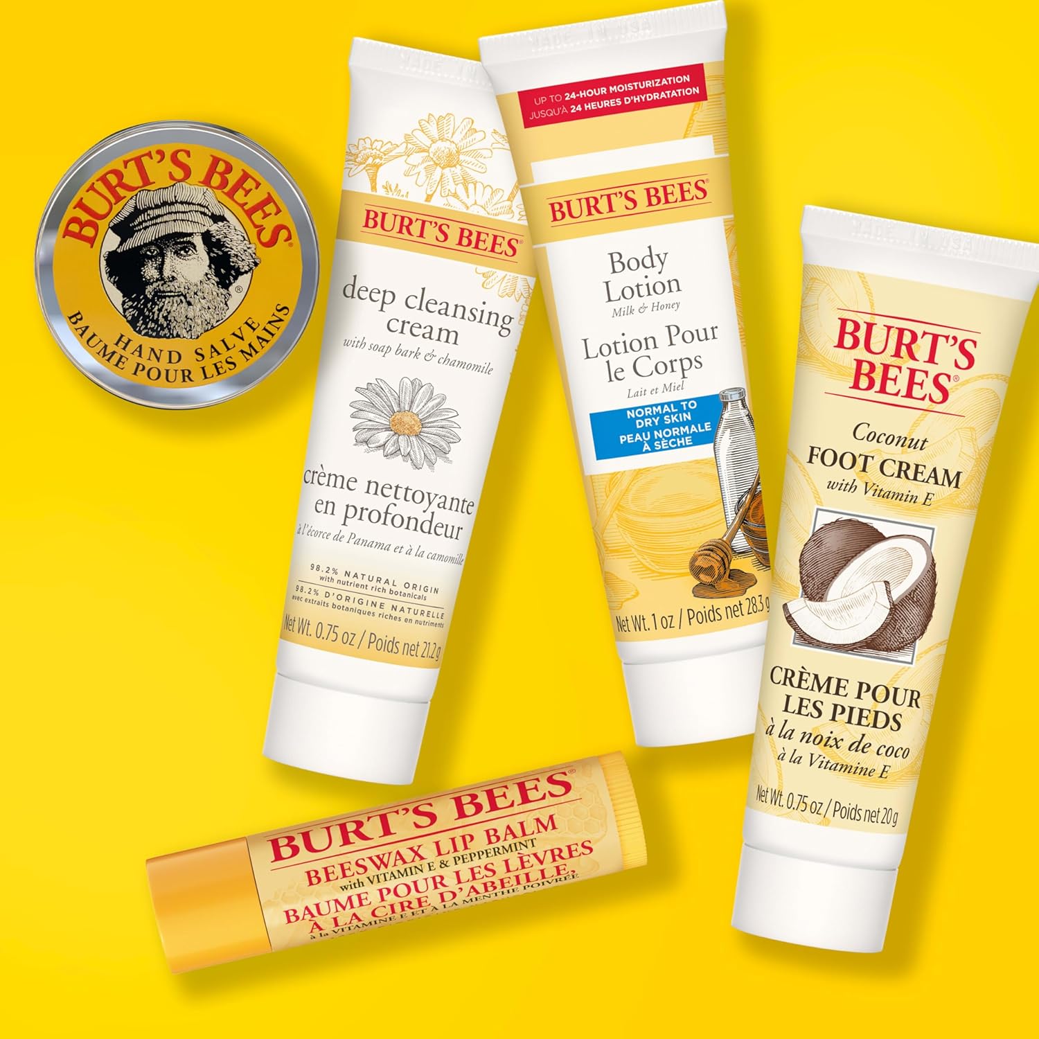 Burt's Bees Skin Care Set - Nourishing Travel Size Essentials for Hydrated Skin - 5 Items