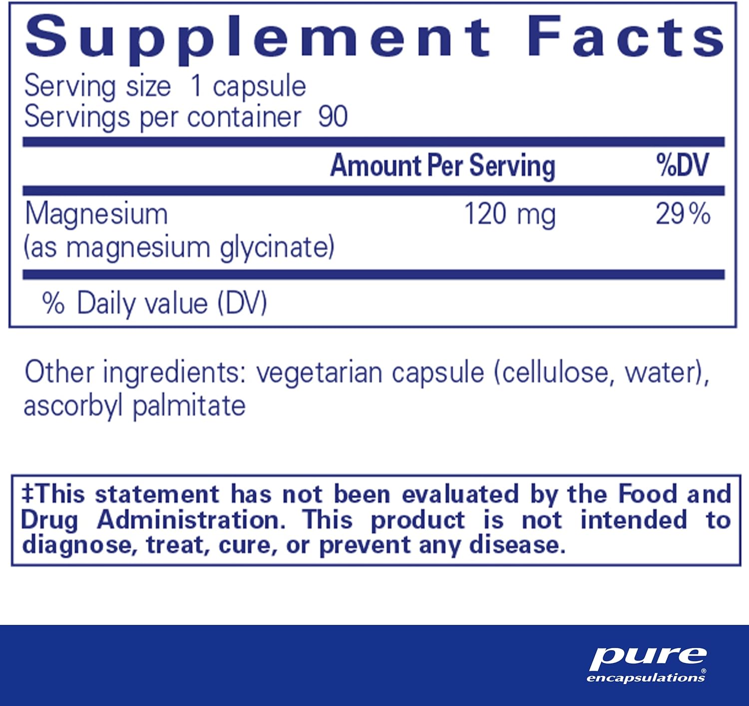 Pure Encapsulations Magnesium Glycinate - Supports Stress Relief, Heart Health - 90 Capsules