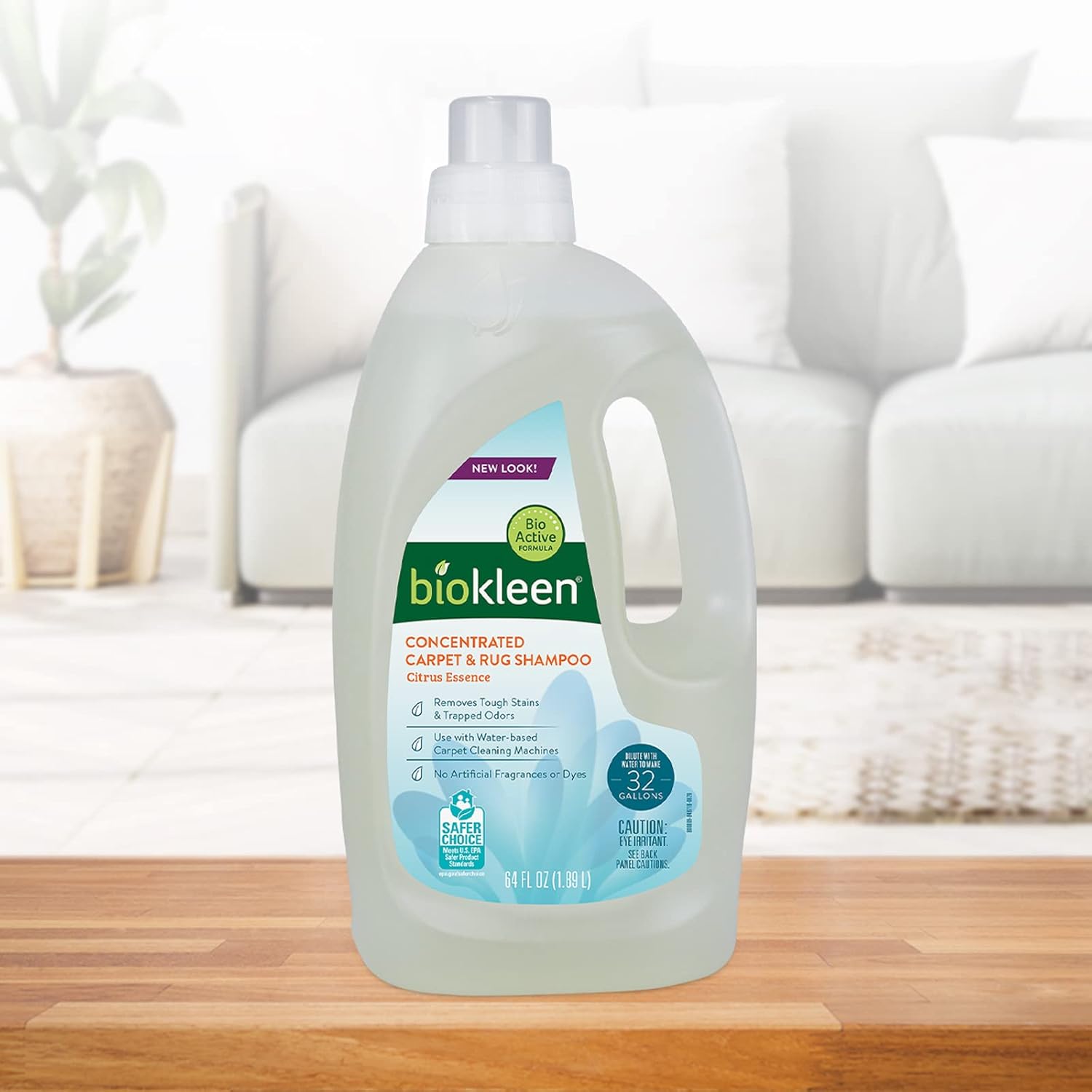 Biokleen Carpet Shampoo - Plant-Based Stain & Odor Remover, Safe for Kids & Pets - 64oz