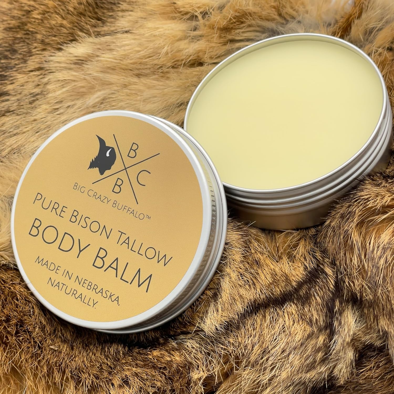 Big Crazy Buffalo Body Balm - Hydrating Bison Tallow, Lavender Mint, Non-Comedogenic - 1 Pack