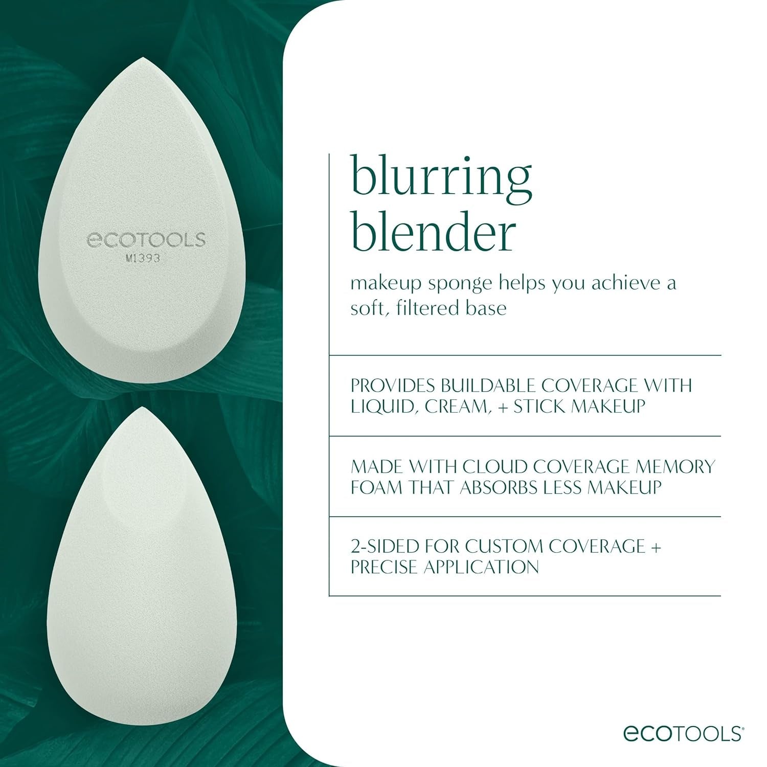 Blurring Blender Makeup Sponge, Makeup Blending Sponge for Blurred Skin, for Liquid & Cream Foundation, Eco Friendly & Latex Free, Cruelty-Free & Vegan 1 Count