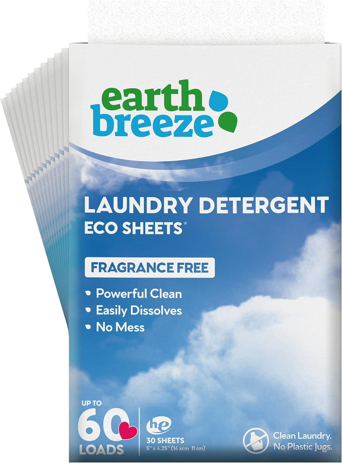 Laundry Detergent Sheets - 360 Detergent Sheets (12 Pack) - 30 Sheets per Pack - 720 Loads - Concentrated Liquidless Laundry Soap - No Plastic Jug - Fragrance-Free Scent