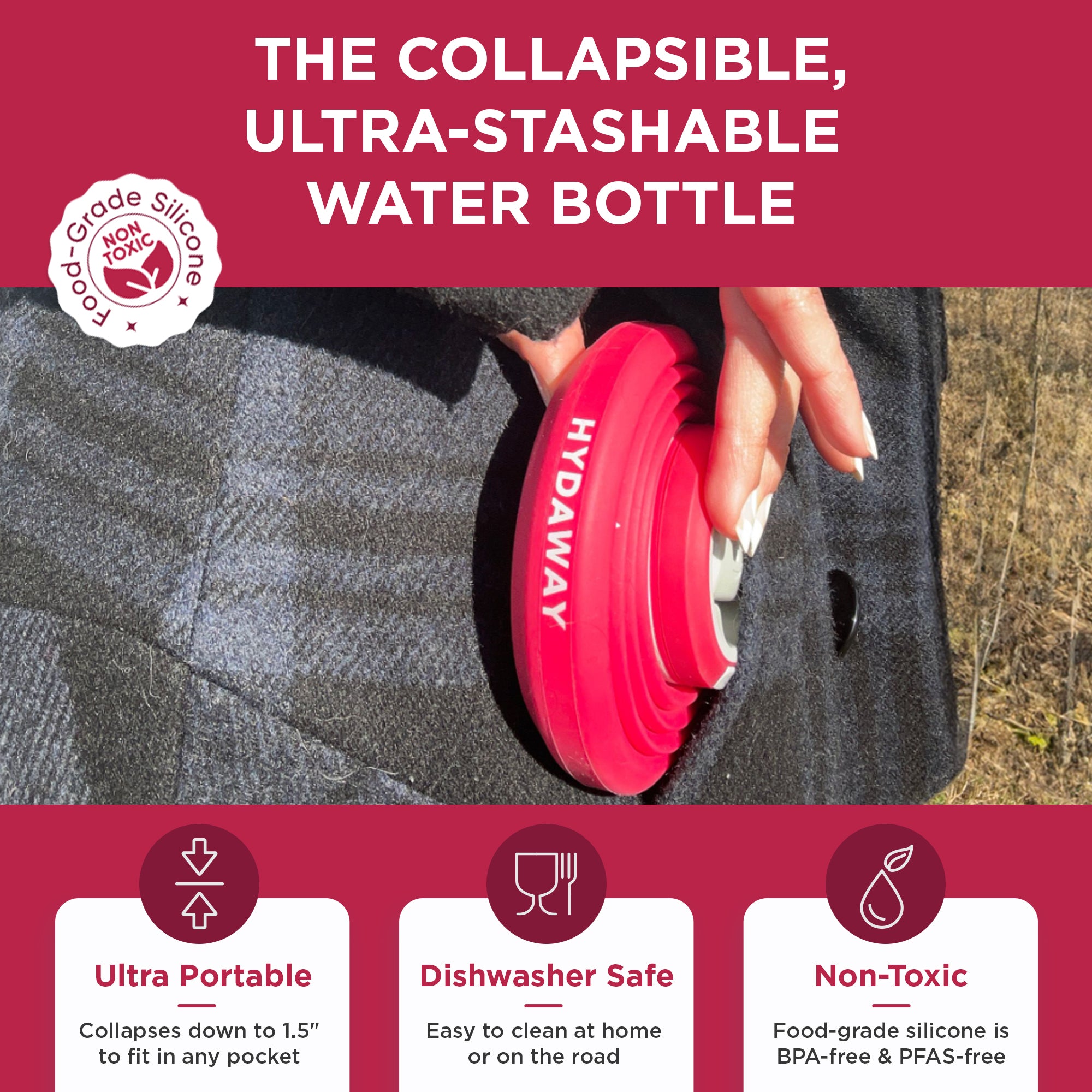 Collapsible Water Bottle - 25 oz