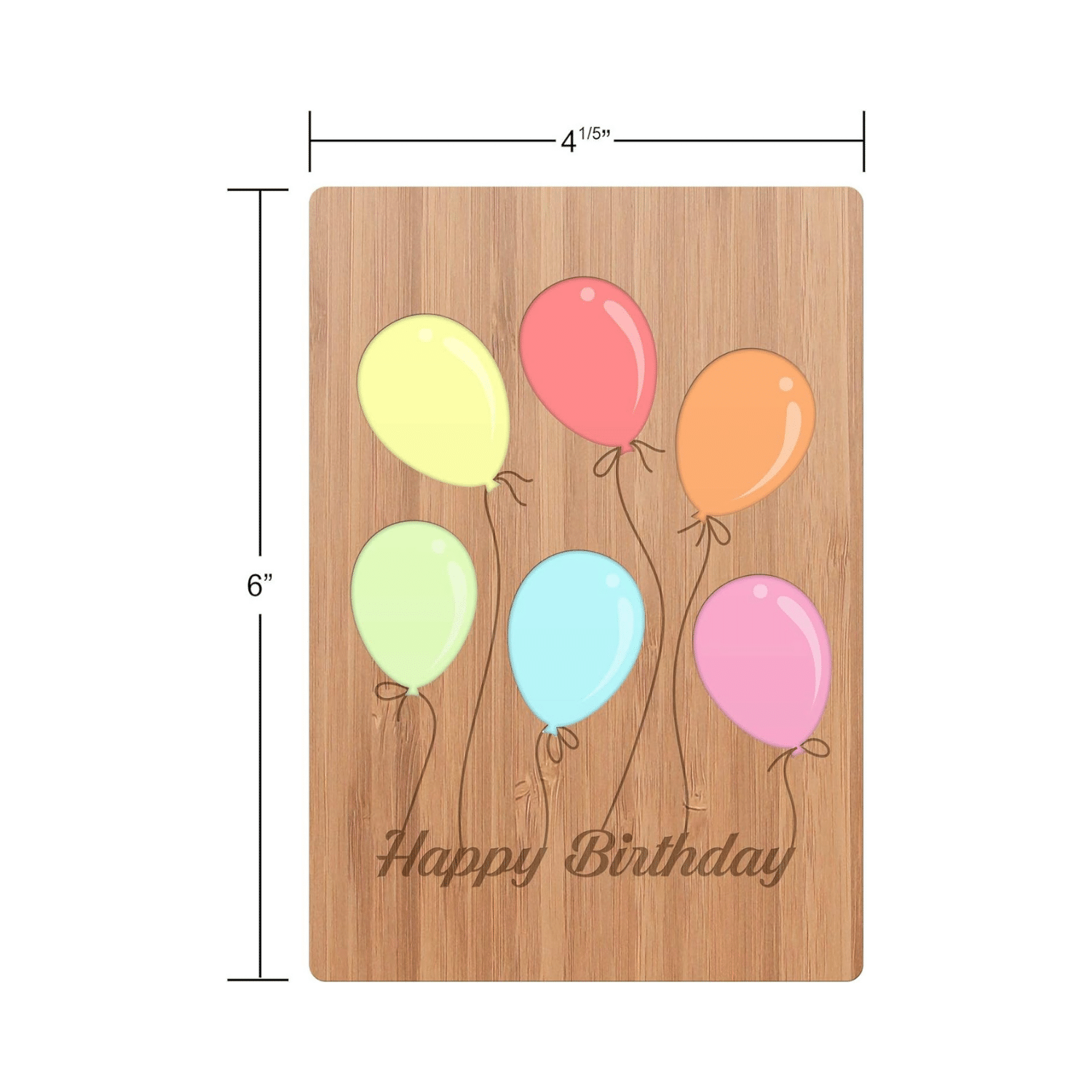 Handcrafted Bamboo Birthday Cards | Balloon Party