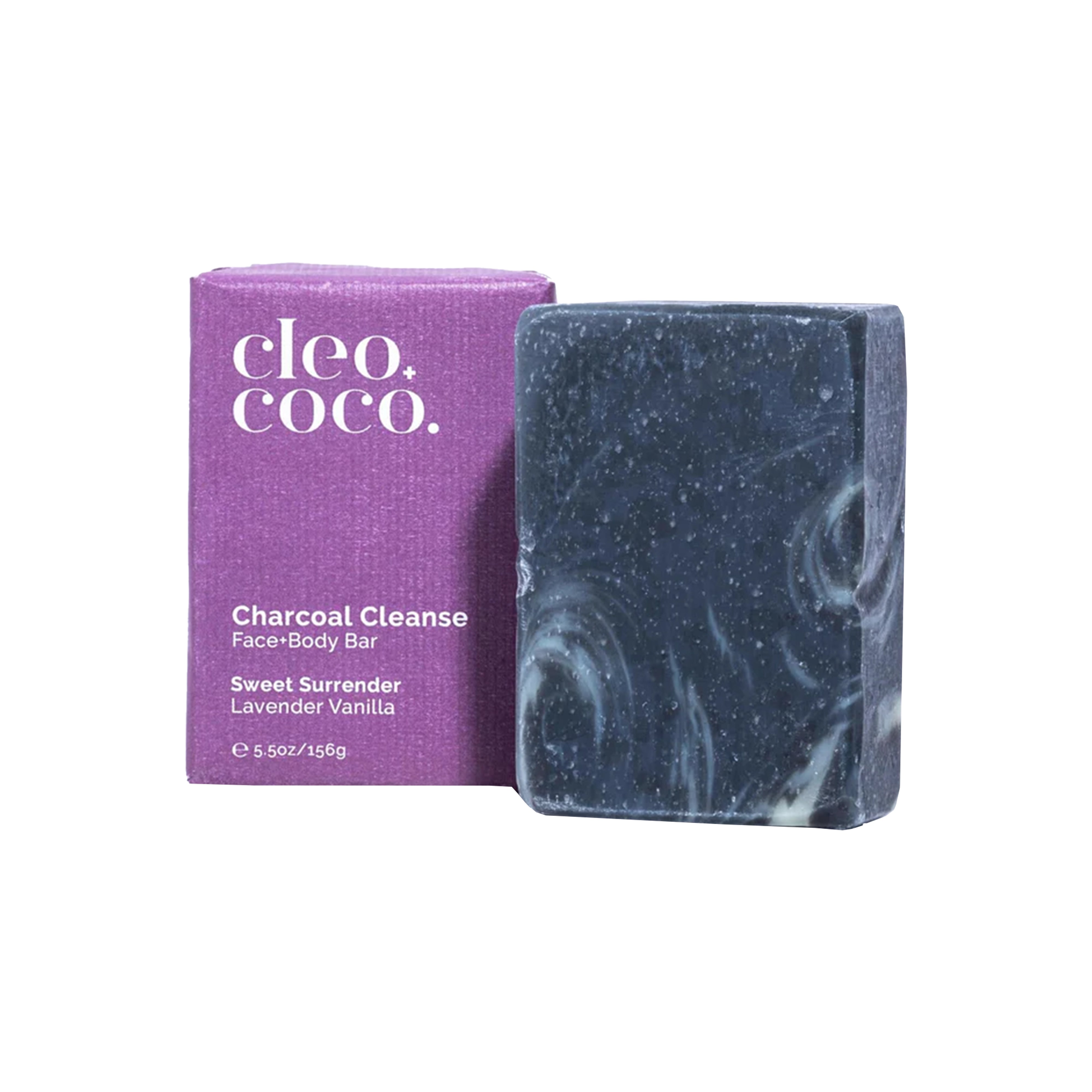 Cleo & Coco Charcoal Body Wash Bar - Detoxifying, Lavender Vanilla, For All Skin Types - 4.5oz
