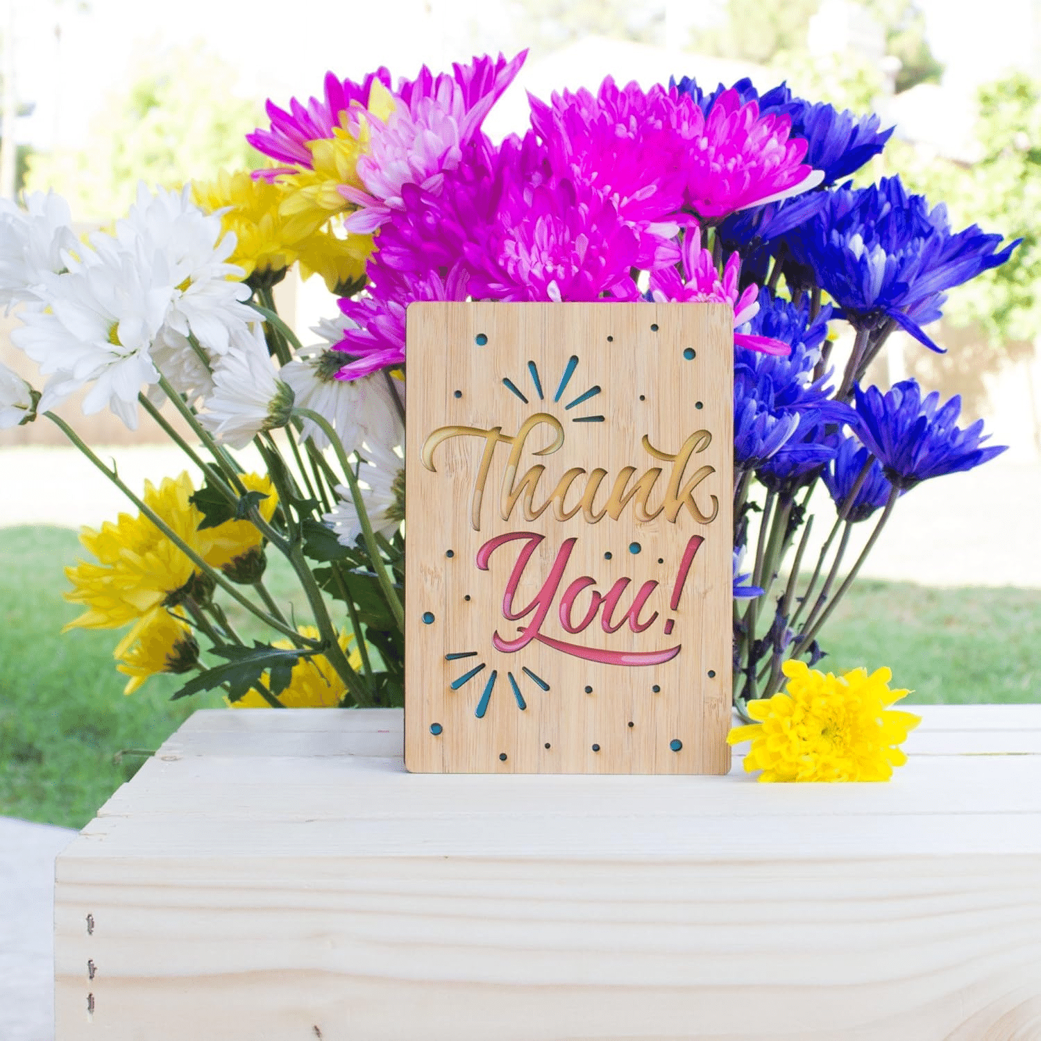 Handcrafted Bamboo Thank You Cards | Confetti