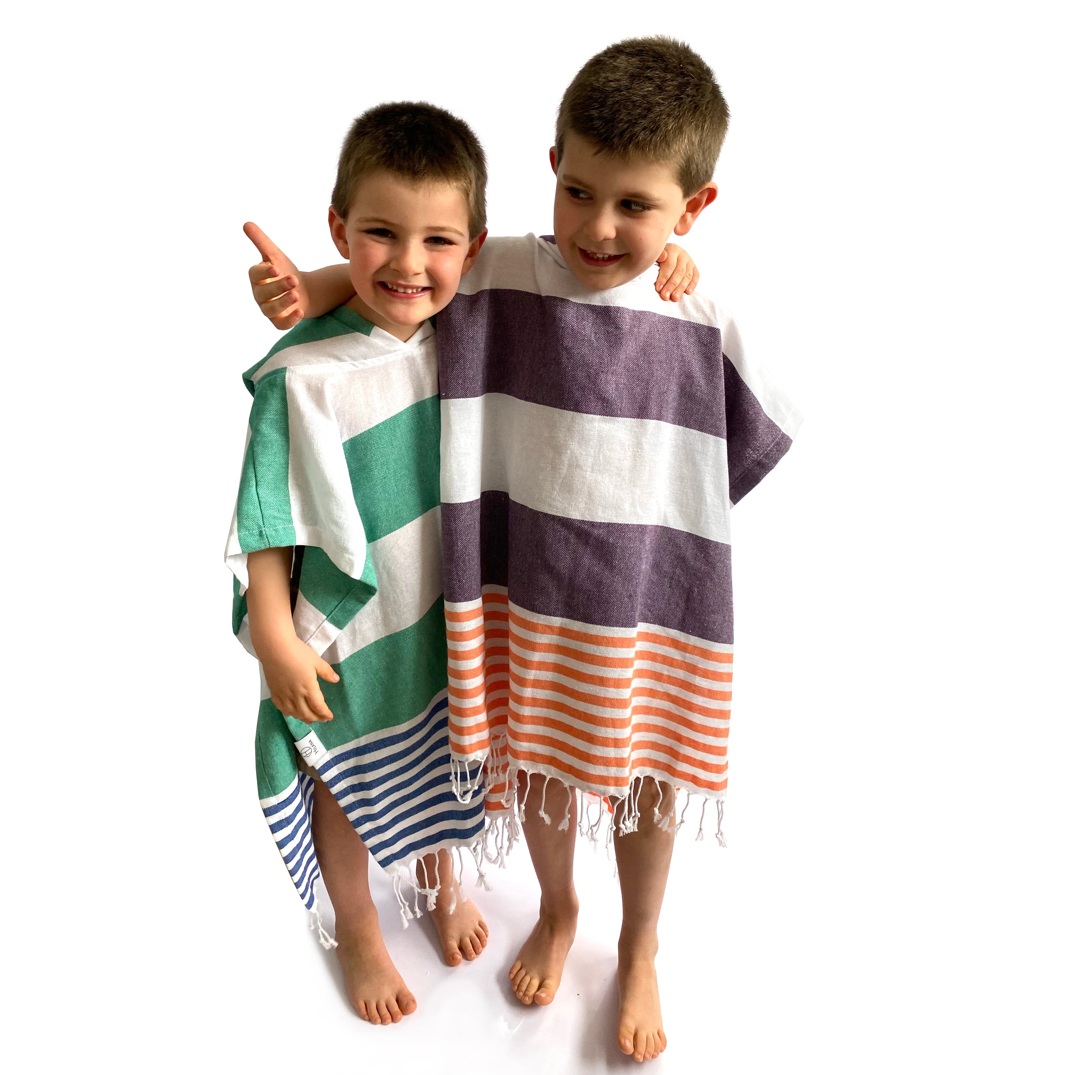 Kids Hooded Poncho Towel | Ultra Absorbent, Purple