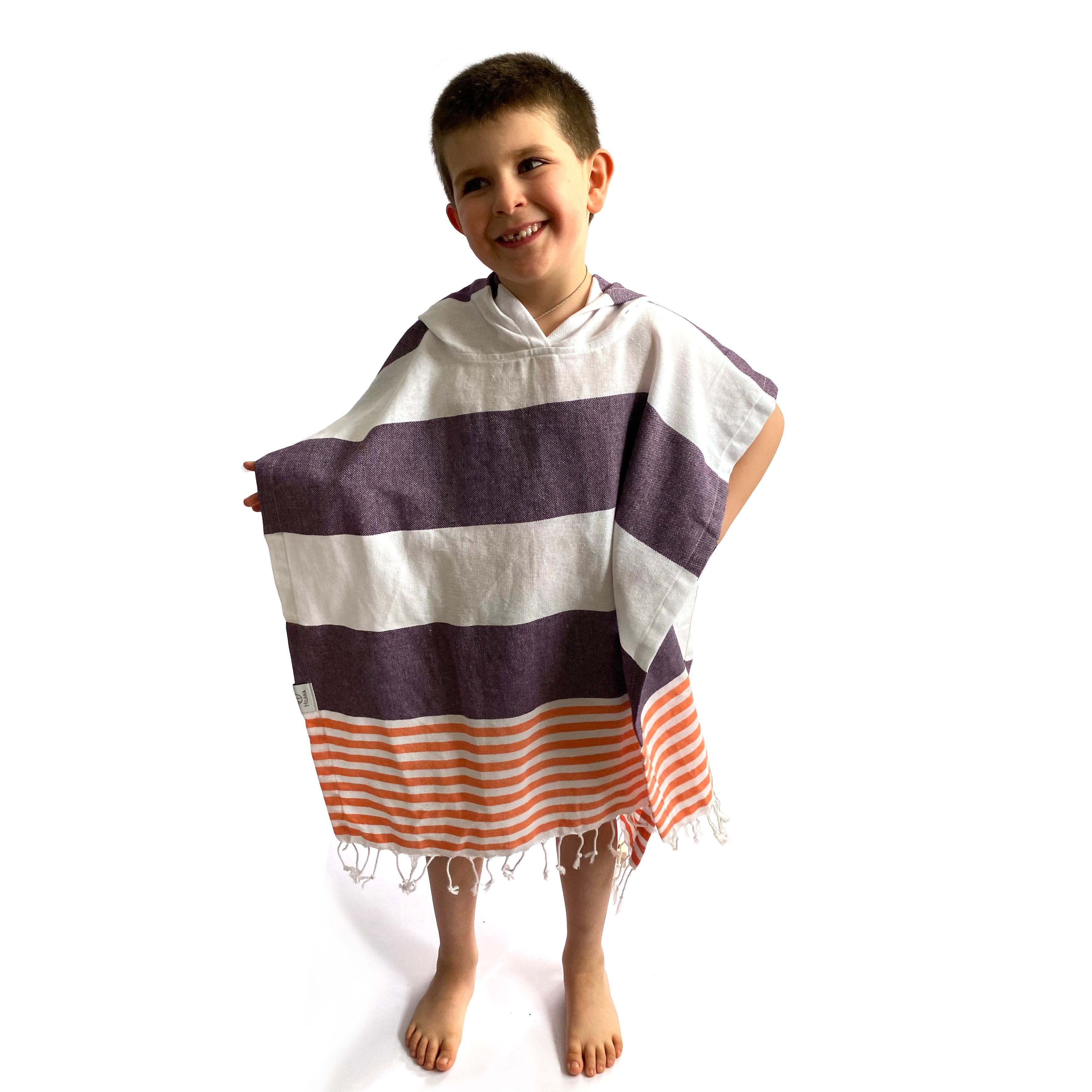 Kids Hooded Poncho Towel | Ultra Absorbent, Purple