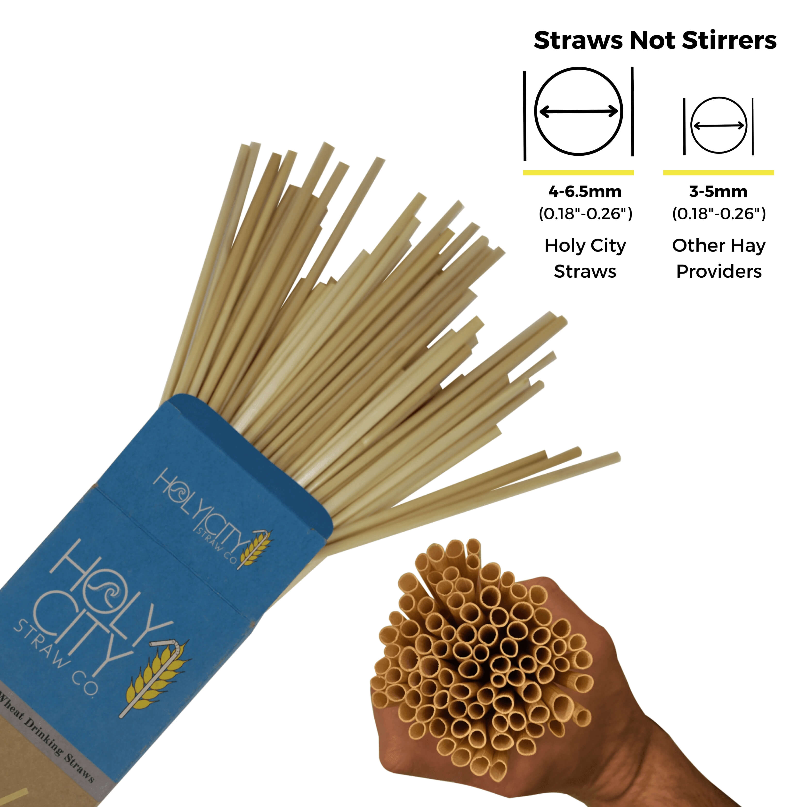 Tall Wheat Straw Pack | 7.9” Length