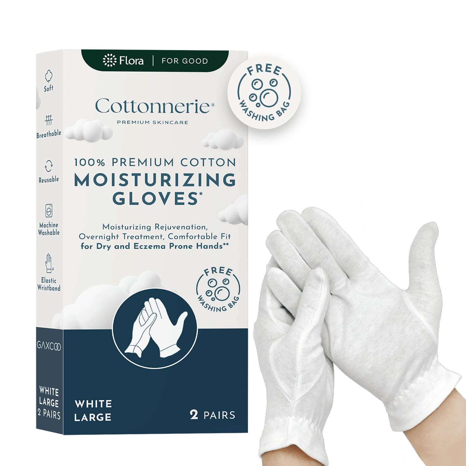 Cotton Moisturizing Gloves | Large