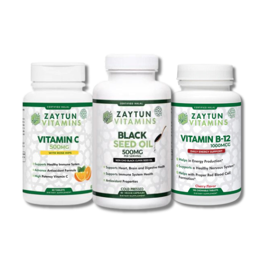 Multivitamin Bundle | Vitamin C, Vitamin B-12, Black Seed Oil