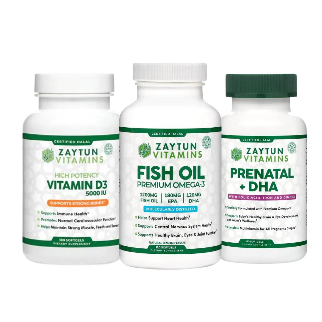 Multivitamin Bundle | Fish Oil, Vitamin D3 5000IU, Prenatal, DHA