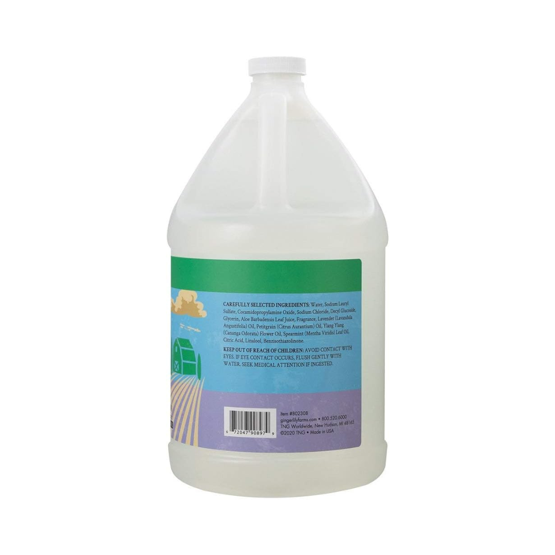 Ginger Lily Farms Dish Soap - Maximum Grease Cleaning Power, Plant-Based, Basil Scent - 1 Gallon