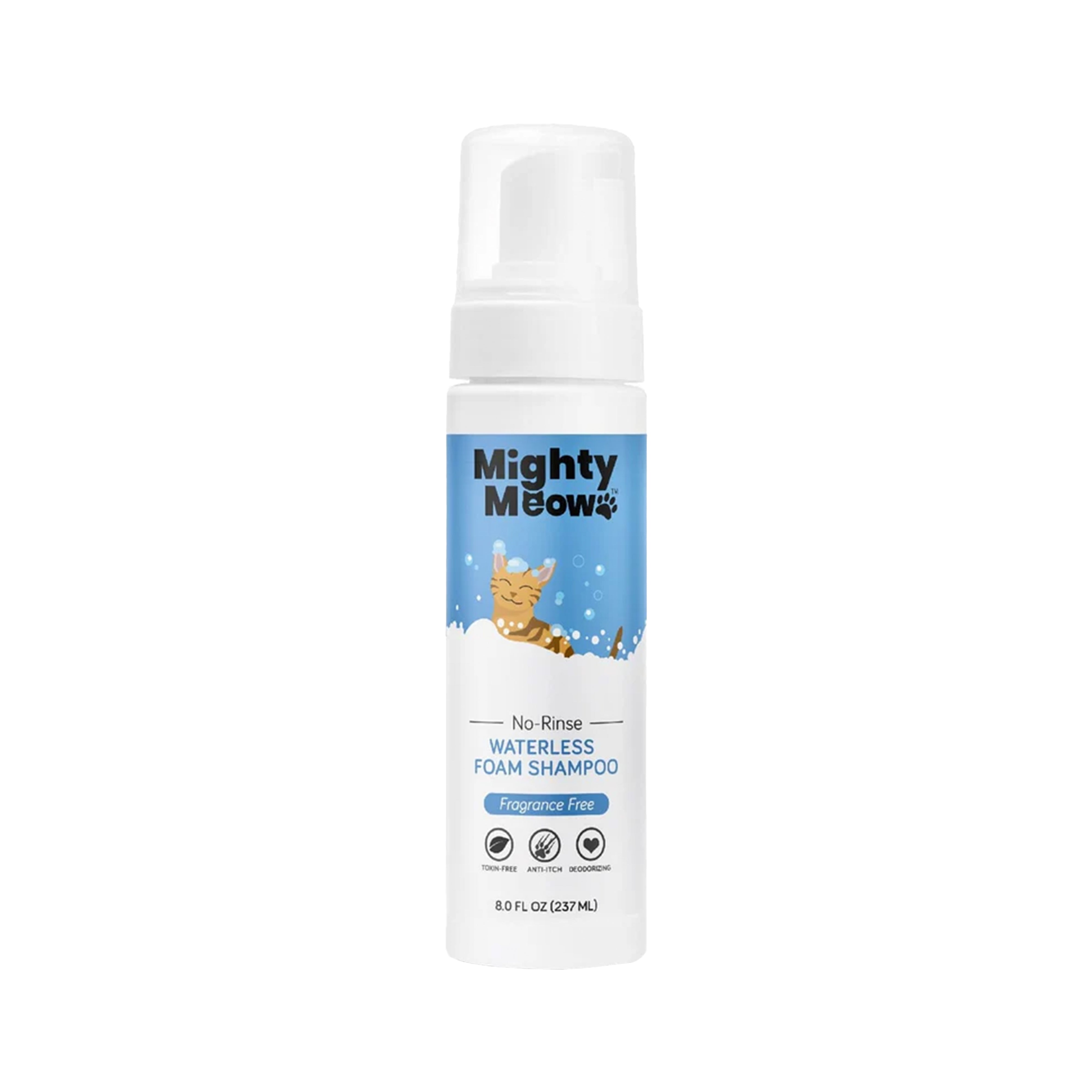 Mighty Meow Waterless Foam Cat Shampoo Gentle Anti Itch Hypoallerg