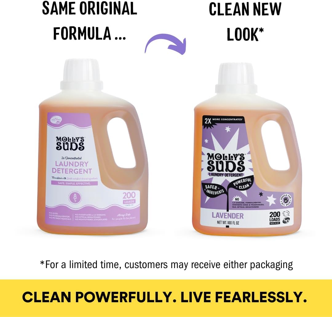 Molly's Suds Liquid Laundry Detergent - 100 Loads, Lavender Scent, Plant-Based, HE Compatible