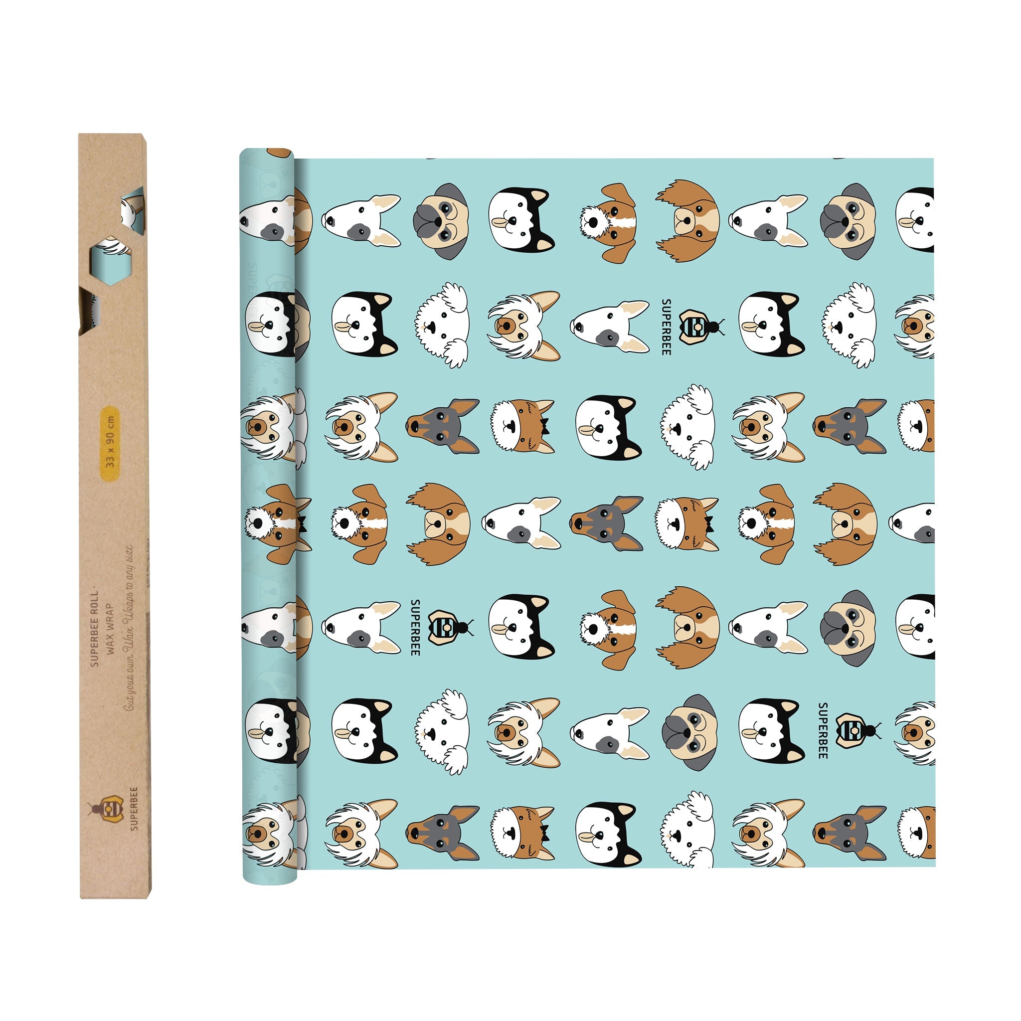 Beeswax Wrap Roll - Dogs 35" x 13"