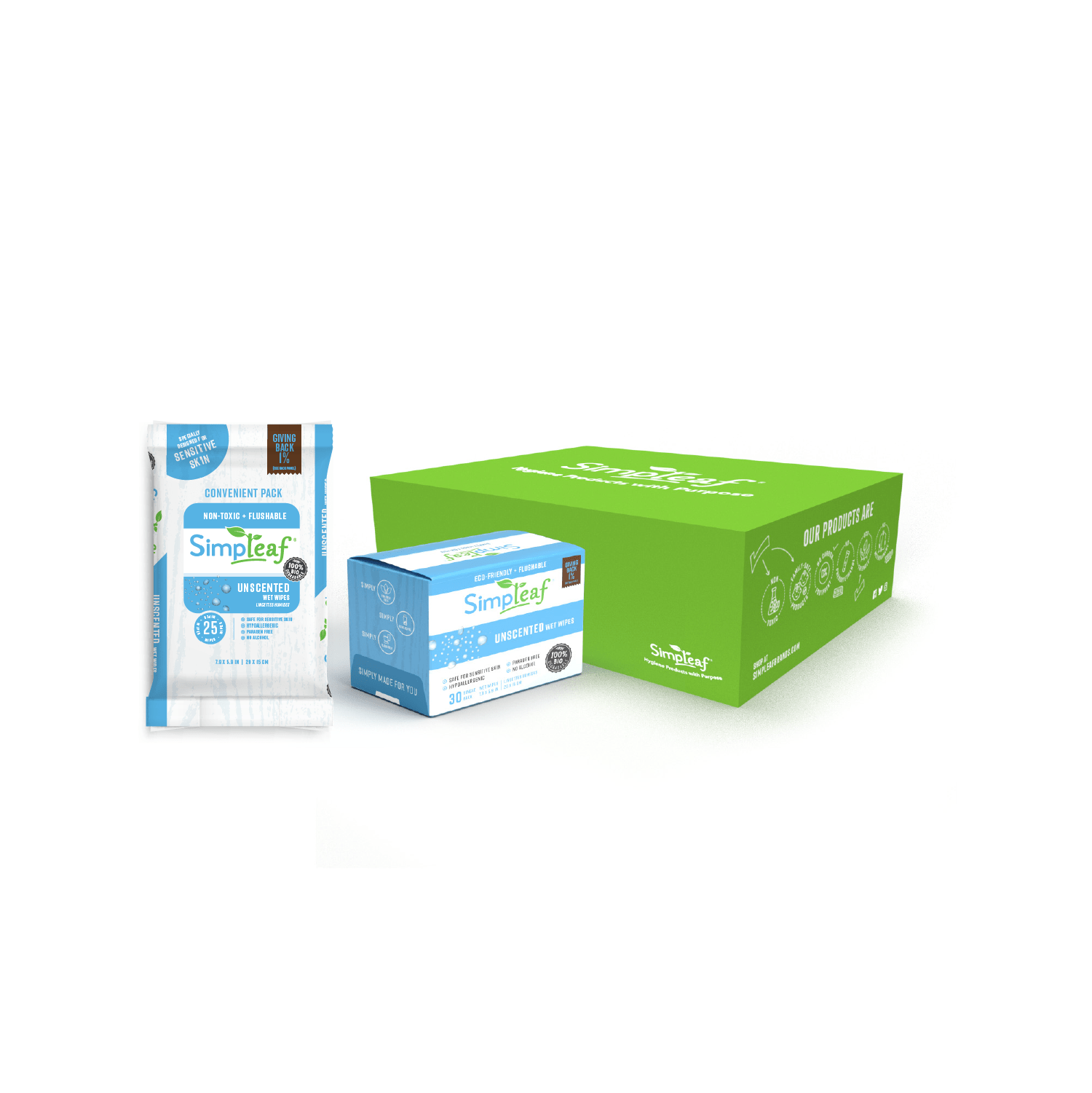 Unscented Flushable Wipes Travel Bundle