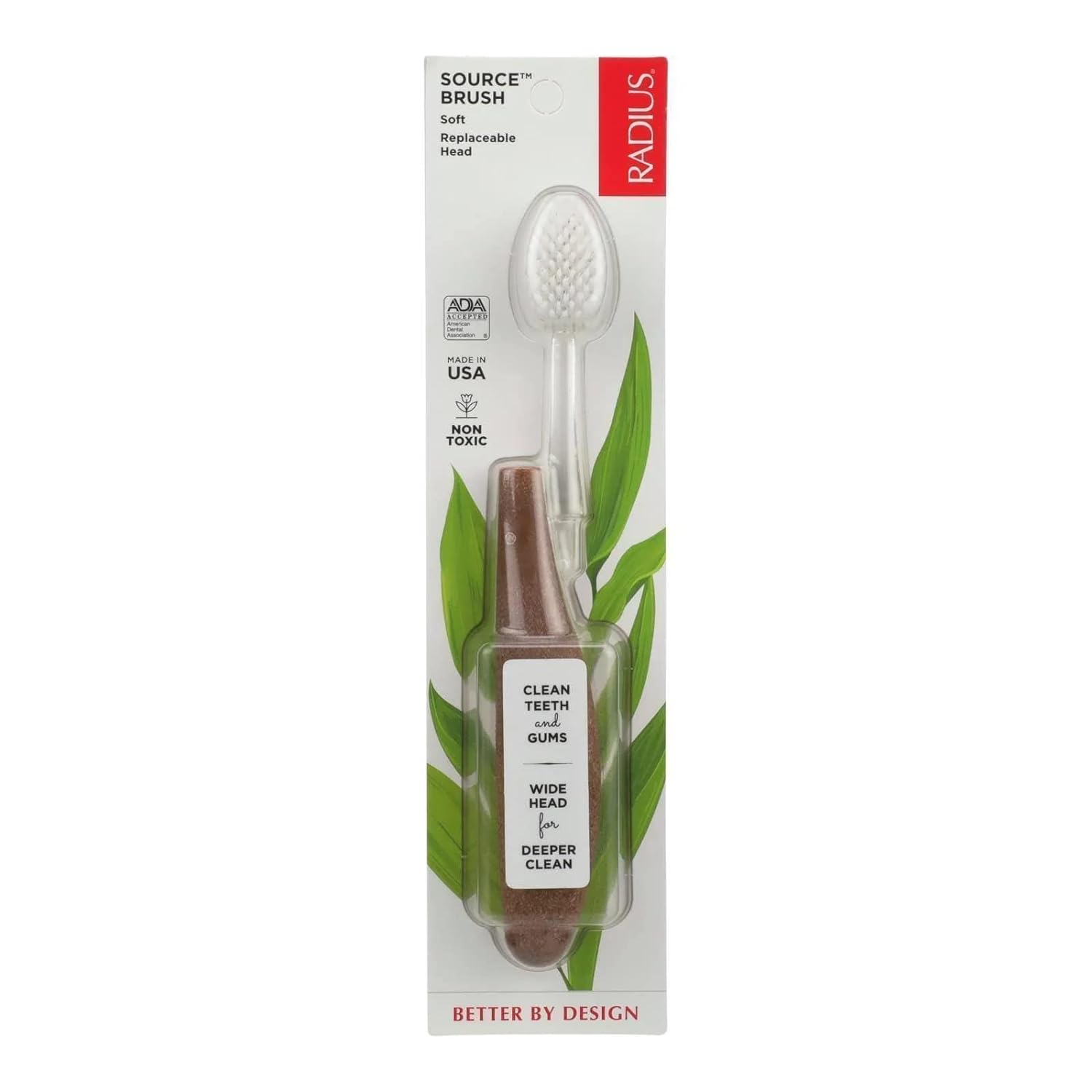 Radius Source Toothbrush - Soft, No Animal Testing, 3rd-Party Certified - Assorted Colors