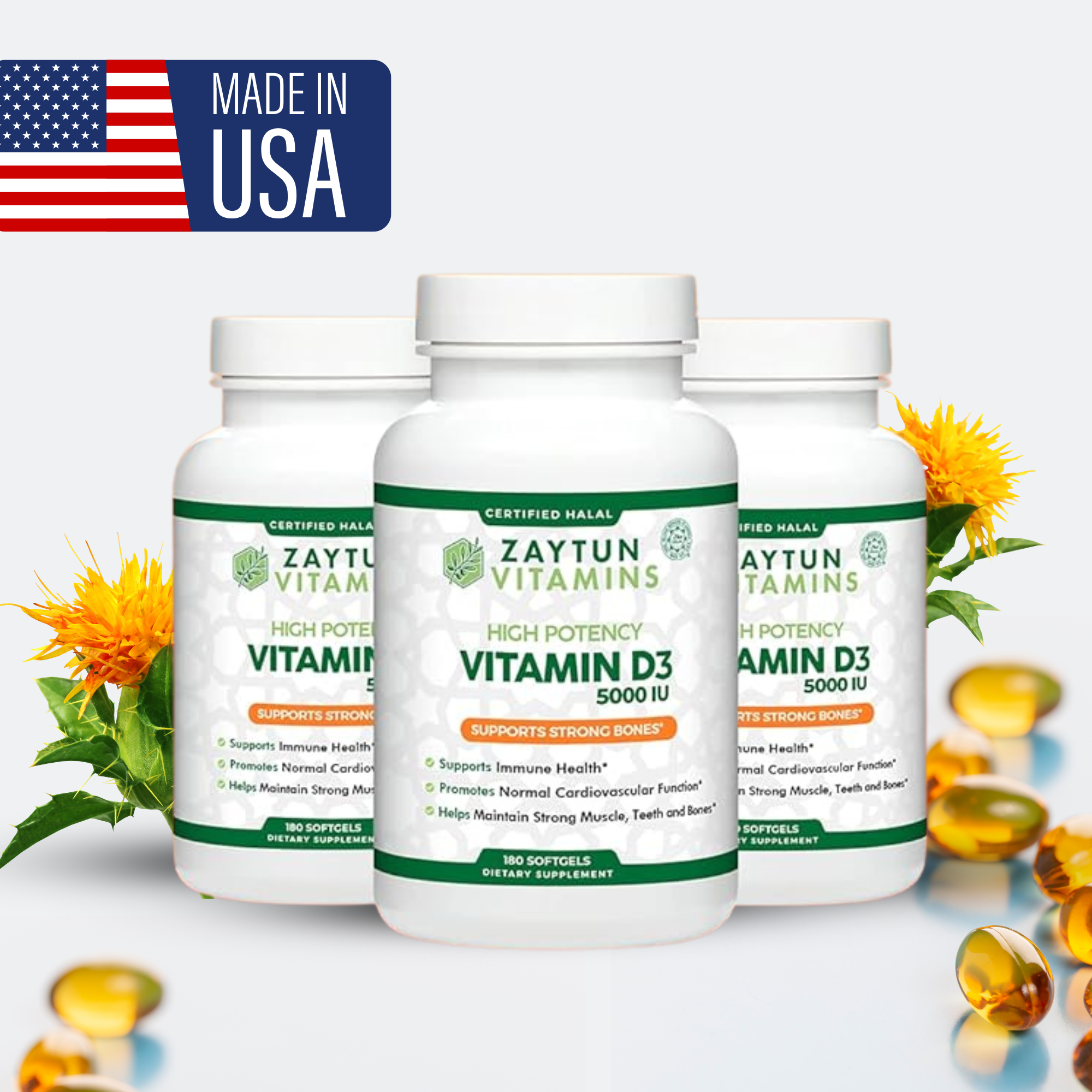 Vitamin D3 Softgels | Halal, 5000 IU